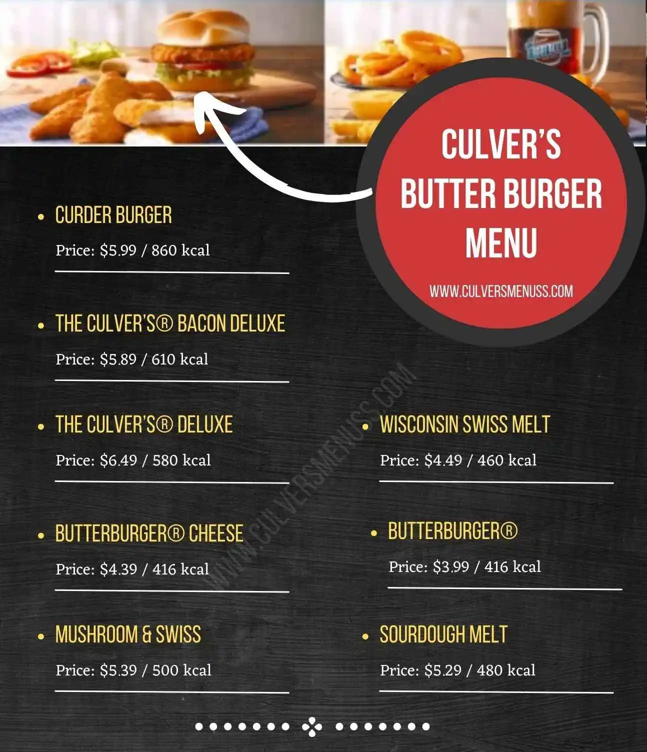 Culver’s Butter Burger Menu